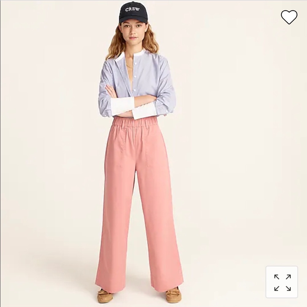 NWT j.crew Tall Pull-on wide-leg chino pant Weathered Rose Tall Large